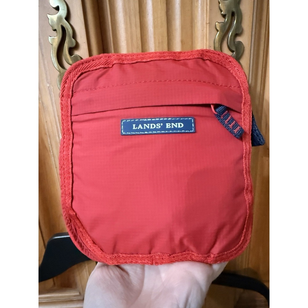 Lands End Packable Backpack Red Blue Black Lightweight Ripstop Nylon Travel Bag - Picture 2 of 13